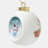 Winter Snowman Ball Weihnachtsschmuck Keramik Kugel-Ornament (Rechts)