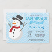 Winter Snowman Boy Baby Shower Einladung (Vorderseite)