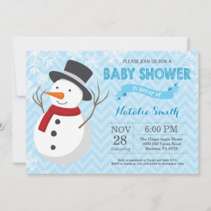 Winter Snowman Boy Baby Shower Einladung