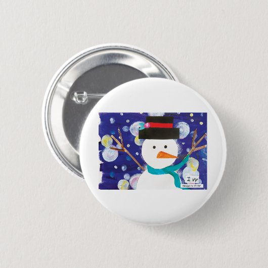 Winter Snowman Button (Vorne & Hinten)
