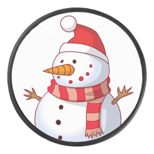WINTER SNOWMAN EISHOCKEY PUCK (Vorderseite)