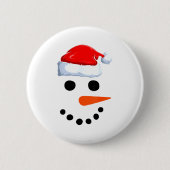 Winter Snowman Face Costume Christmas Snowman  Button (Vorderseite)