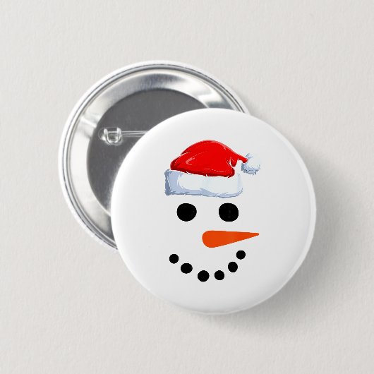 Winter Snowman Face Costume Christmas Snowman  Button (Vorne & Hinten)