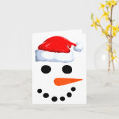 Winter Snowman Face Costume Christmas Snowman  Karte (Gelbe Blume)