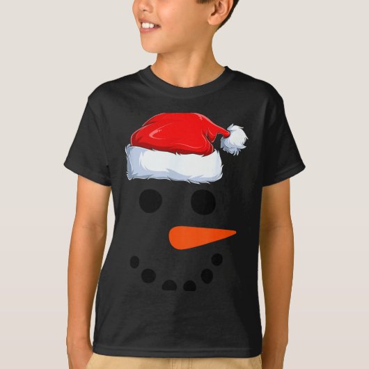 Winter Snowman Face Costume Christmas Snowman  T-Shirt (Vorderseite)