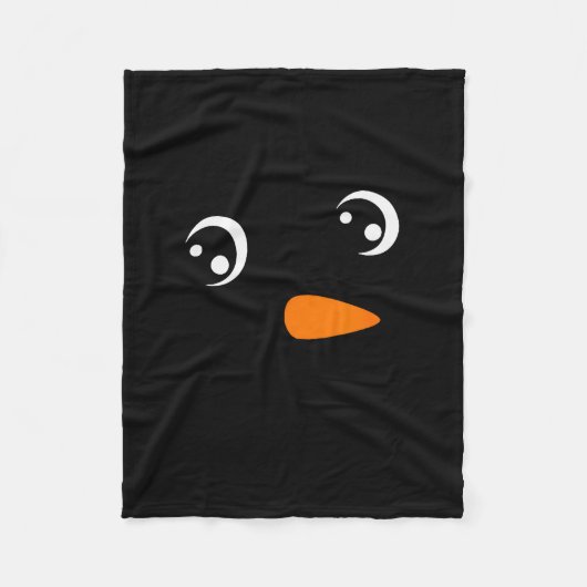 Winter Snowman Face Eyelashes Christmas Xmas For G Fleecedecke (Vorderseite)