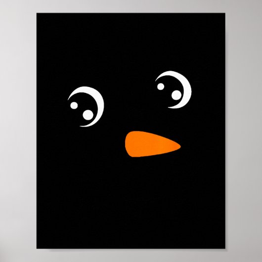 Winter Snowman Face Eyelashes Christmas Xmas For G Poster (Vorne)