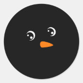 Winter Snowman Face Eyelashes Christmas Xmas For G Runder Aufkleber (Vorderseite)