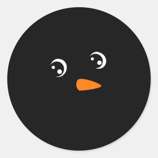 Winter Snowman Face Eyelashes Christmas Xmas For G Runder Aufkleber (Vorderseite)