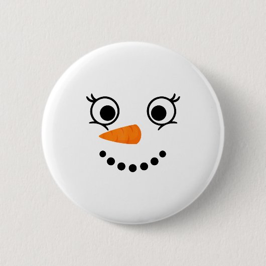Winter Snowman Face Eyelashes Christmas Xmas Fun D Button (Vorderseite)