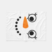 Winter Snowman Face Eyelashes Christmas Xmas Fun D Fleecedecke (Vorderseite (Horizontal))