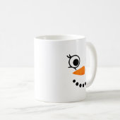 Winter Snowman Face Eyelashes Christmas Xmas Fun D Kaffeetasse (VorderseiteRechts)
