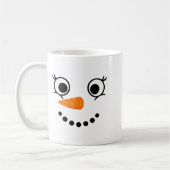 Winter Snowman Face Eyelashes Christmas Xmas Fun D Kaffeetasse (Links)
