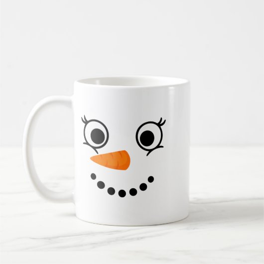 Winter Snowman Face Eyelashes Christmas Xmas Fun D Kaffeetasse (Links)