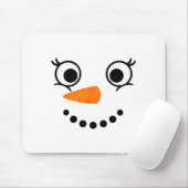 Winter Snowman Face Eyelashes Christmas Xmas Fun D Mousepad (Mit Mouse)