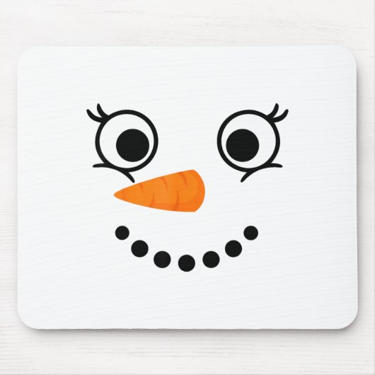 Winter Snowman Face Eyelashes Christmas Xmas Fun D Mousepad (Vorne)