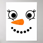 Winter Snowman Face Eyelashes Christmas Xmas Fun D Poster (Vorne)