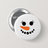 Winter Snowman Face Eyelashes Weihnachtsfeiertage Button (Vorne & Hinten)