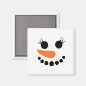 Winter Snowman Face Eyelashes Weihnachtsfeiertage Magnet (Vorderseite/Rückseite)