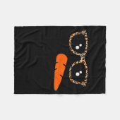 Winter Snowman Face Leopard Eyelashes Christmas Gi Fleecedecke (Vorderseite (Horizontal))