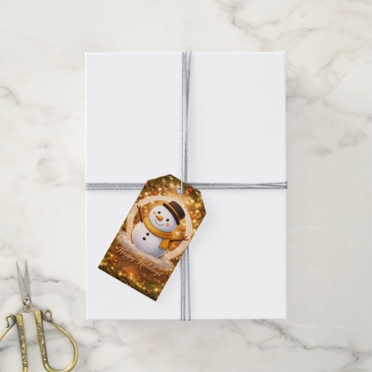 Winter snowman geschenkanhänger (Mit Garn)