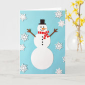 Winter Snowman Greeting Card Karte (Gelbe Blume)