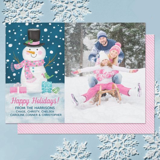 Winter Snowman Holiday Card Feiertagskarte