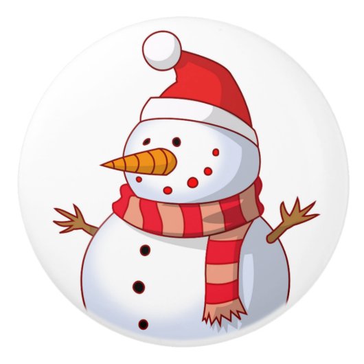 WINTER SNOWMAN KERAMIKKNAUF (Vorderseite)