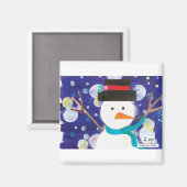 Winter Snowman Magnet (Vorderseite/Rückseite)