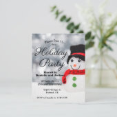 Winter Snowman mit Top Hat Holiday Party Einladung (Stehend Vorderseite)