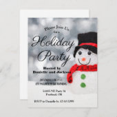 Winter Snowman mit Top Hat Holiday Party Einladung (Vorne/Hinten)