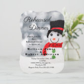 Winter Snowman mit Top Hat Probe Dinner Einladung (Stehend Vorderseite)