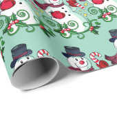 Winter Snowman Patternpapier Geschenkpapier (Rolleneckpunkt)