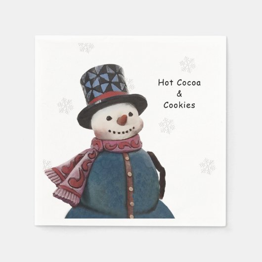 Winter Snowman Personalisiert Serviette (Vorderseite)