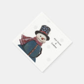 Winter Snowman Personalisiert Serviette (Ecke)
