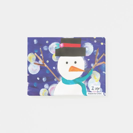 Winter Snowman Post-it Klebezettel (Vorderseite)