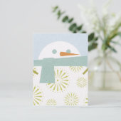 Winter Snowman Postcard Postkarte (Stehend Vorderseite)
