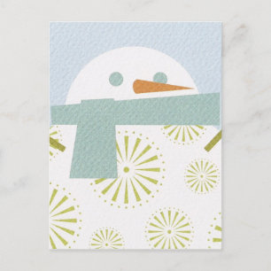 Winter Snowman Postcard Postkarte