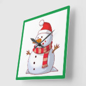 WINTER SNOWMAN QUADRATISCHE WANDUHR (Winkel)