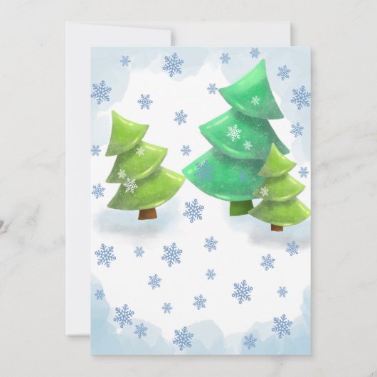 Winter Snowman Snowflake zum Geburtstag Einladung (Rückseite)