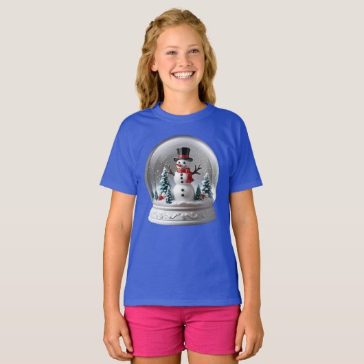 Winter Snowman Snowglobe T-Shirt (Vorne ganz)