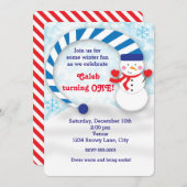 Winter Snowman Snowy Holiday Niedliche Party Einla Einladung (Vorne/Hinten)