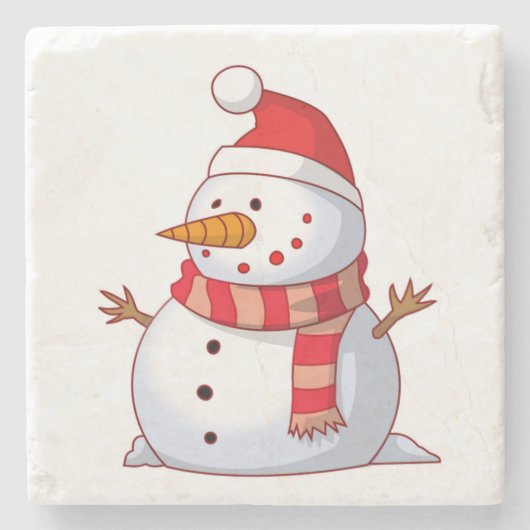 WINTER SNOWMAN STEINUNTERSETZER (Vorderseite)