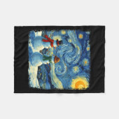 Winter Snowman Van Gogh Starry Night Christmas  Fleecedecke (Vorderseite (Horizontal))