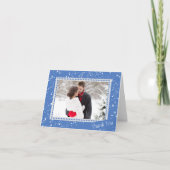 Winter Snowman Wedding Photo Thank You Dankeskarte (Vorderseite)