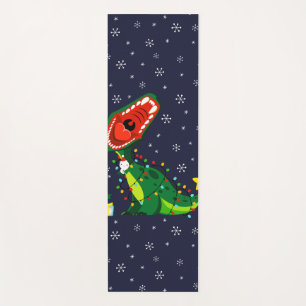 Winter Snowman Weihnachtsbaum T-Rex Dinosaur Yogamatte