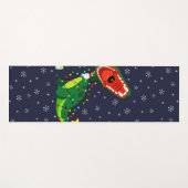 Winter Snowman Weihnachtsbaum T-Rex Dinosaur Yogamatte (Vorderseite (Horizontal))