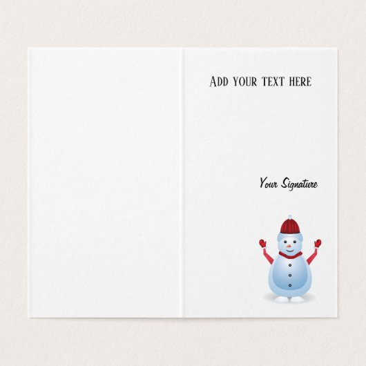 Winter Snowman Weihnachtsgrußkarte (Innenseite Aufgefaltet)