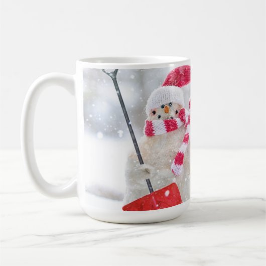 Winter Snowman Weihnachtskaffee Tasse (Links)