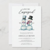 Winter Snowmen Funny Niedliche Engagement Party Einladung (Vorderseite)